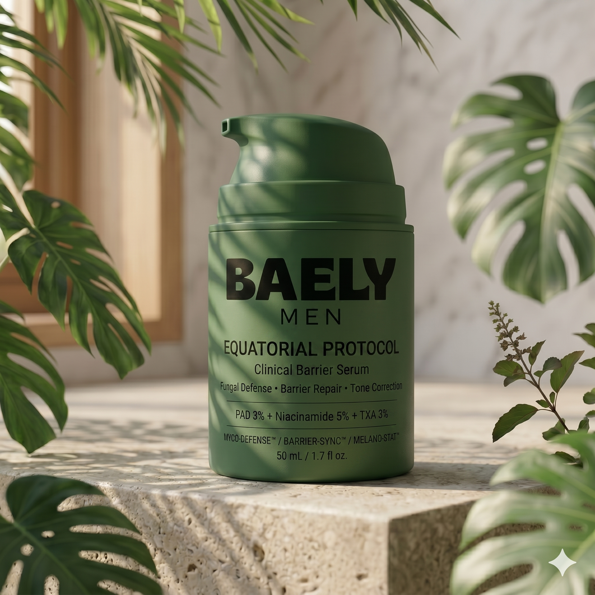 Tropical Protocol green bottle render closeup